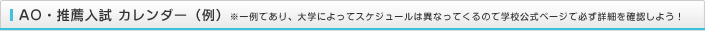 AO・推薦入試 カレンダー（例） 