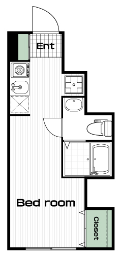 京王堀之内駅の賃貸 45,000円 間取り図