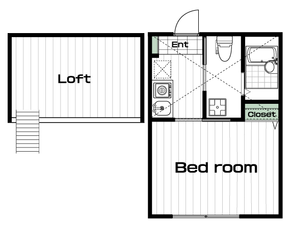 大倉山駅の賃貸 65,000円 間取り図