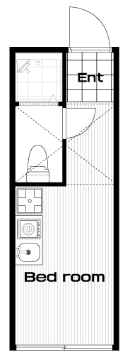 東新宿駅の賃貸 75,000円 間取り図