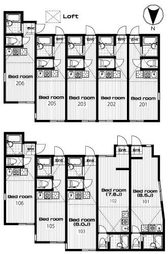 白楽駅の賃貸 56,000円 間取り図