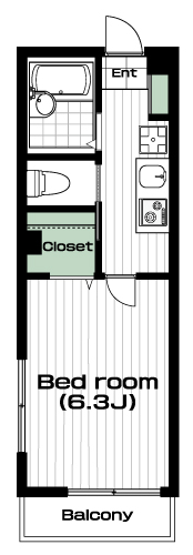 三ツ沢上町駅の賃貸 64,000円 間取り図