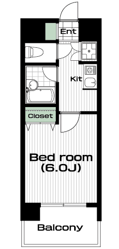 五反田駅の賃貸 83,000円 間取り図