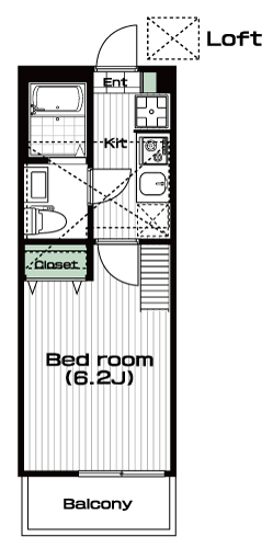 柿生駅の賃貸 62,000円 間取り図
