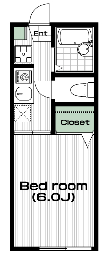 国分寺駅の賃貸 60,000円 間取り図
