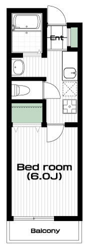国立駅の賃貸 58,000円 間取り図