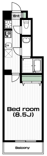 国立駅の賃貸 80,000円 間取り図