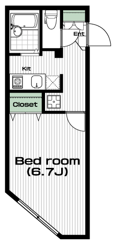 千歳船橋駅の賃貸 77,000円 間取り図