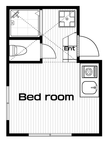 沼袋駅の賃貸 58,000円 間取り図