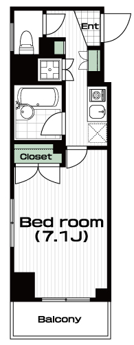 早稲田駅の賃貸 83,000円 間取り図