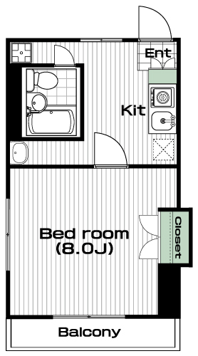 玉川学園前駅の賃貸 42,000円 間取り図