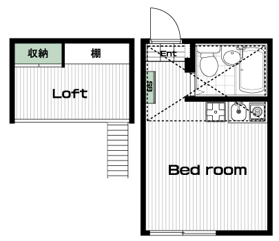 明大前駅の賃貸 69,000円 間取り図