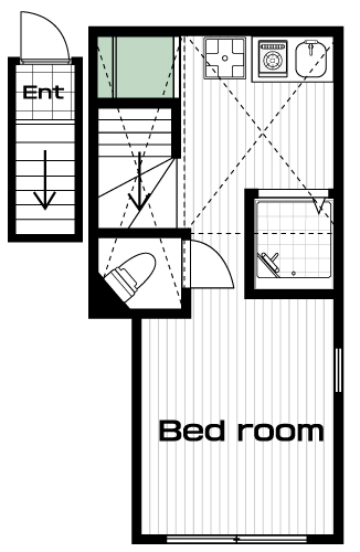 四ツ谷駅の賃貸 75,000円 間取り図