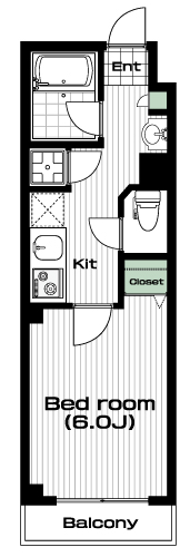 豪徳寺駅の賃貸 86,000円 間取り図