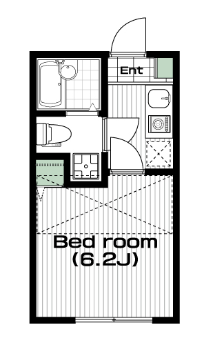 本蓮沼駅の賃貸 73,000円 間取り図