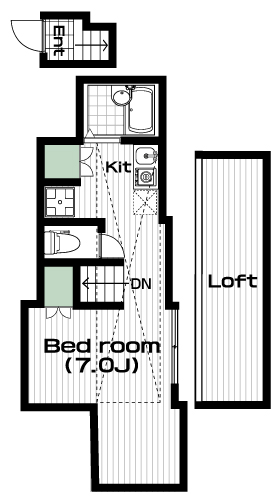 祖師ヶ谷大蔵駅の賃貸 81,000円 間取り図