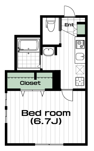 石川台駅の賃貸 82,000円 間取り図