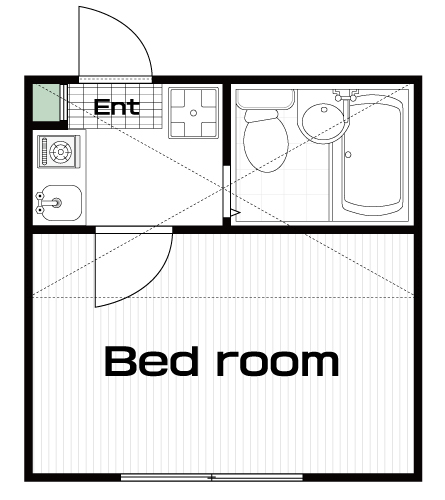 調布駅の賃貸 48,000円 間取り図