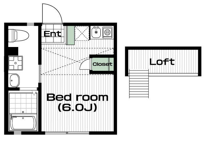 向ヶ丘遊園駅の賃貸 58,000円 間取り図