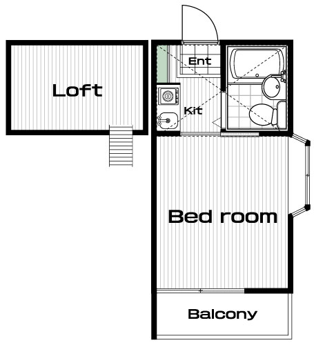 白楽駅の賃貸 37,000円 間取り図