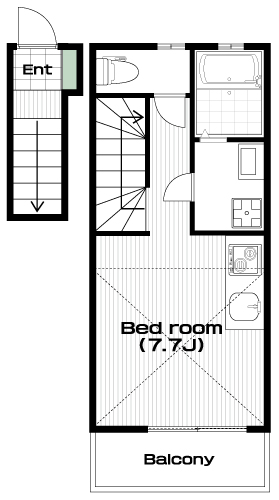 武蔵関駅の賃貸 95,000円 間取り図