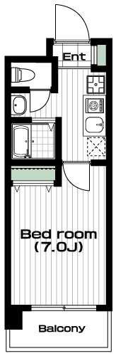国立駅の賃貸 68,000円 間取り図