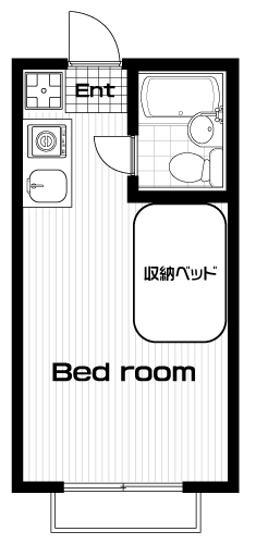 仙川駅の賃貸 55,000円 間取り図