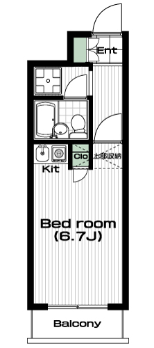 大井町駅の賃貸 65,000円 間取り図