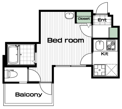 和田町駅の賃貸 59,000円 間取り図