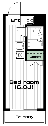 高田馬場駅の賃貸 55,000円 間取り図