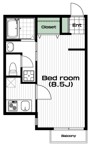 大塚・帝京大学駅の賃貸 55,000円 間取り図