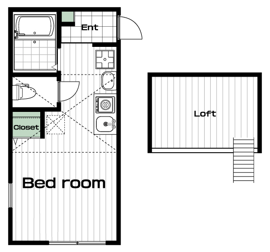 和田町駅の賃貸 66,000円 間取り図