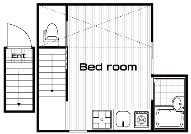 三鷹駅の賃貸 62,000円 間取り図