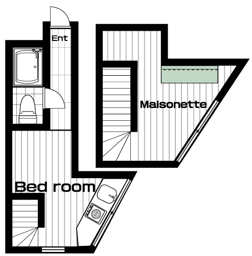 早稲田駅の賃貸 92,000円 間取り図