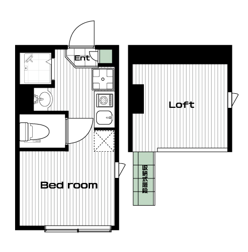 平和台駅の賃貸 58,500円 間取り図