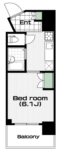 早稲田駅の賃貸 80,500円 間取り図