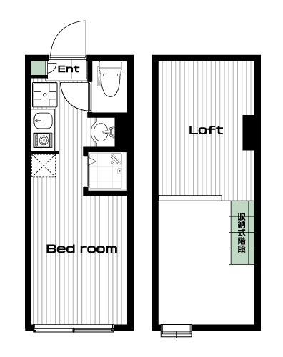 平和台駅の賃貸 64,000円 間取り図