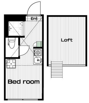 代々木上原駅の賃貸 72,000円 間取り図