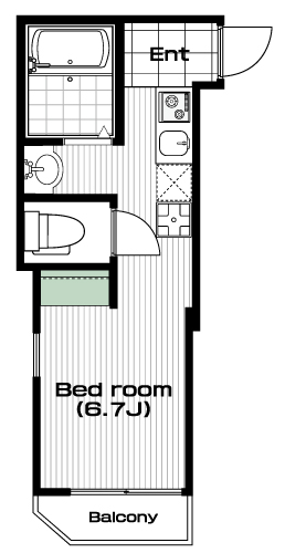 元住吉駅の賃貸 70,000円 間取り図