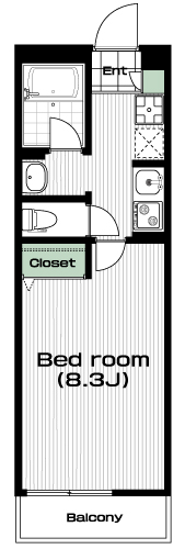 南大沢駅の賃貸 70,000円 間取り図