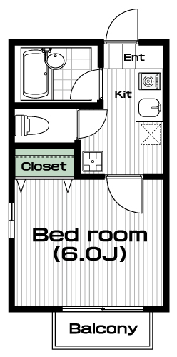 玉川学園前駅の賃貸 36,000円 間取り図
