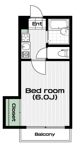 中央大学・明星大学駅の賃貸 48,000円 間取り図