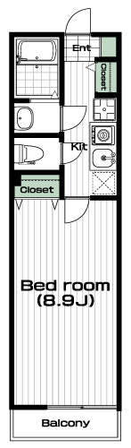 町田駅の賃貸 72,000円 間取り図