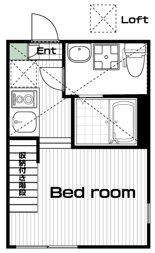 生田駅の賃貸 64,000円 間取り図