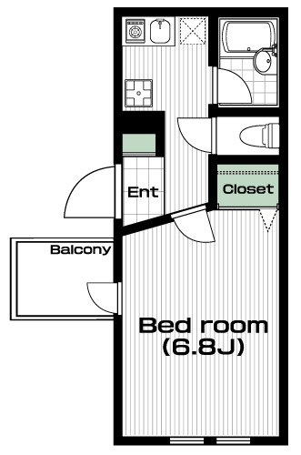 沼袋駅の賃貸 72,000円 間取り図