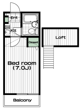 大岡山駅の賃貸 70,000円 間取り図