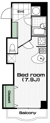蒲田駅の賃貸 72,000円 間取り図