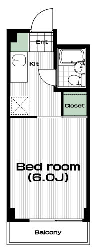 駒沢大学駅の賃貸 54,000円 間取り図