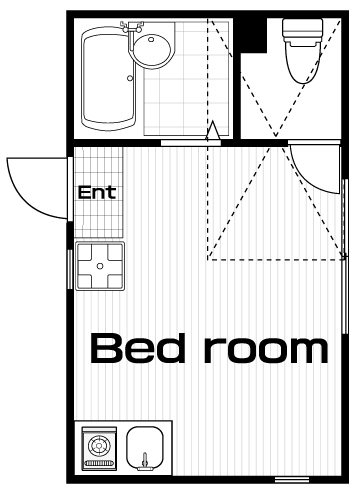 国立駅の賃貸 52,000円 間取り図