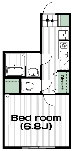 中央大学・明星大学駅の賃貸 58,000円 間取り図